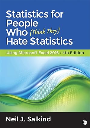 Statistics for People Who Think They Hate Statistics Using Microsoft Excel 2016 4th Edition