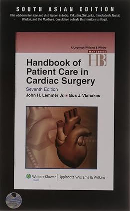 Handbook Of Patient Care In Cardiac Surgery