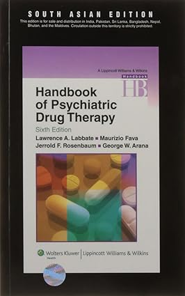 Handbook of Psychiatric Drug Therapy