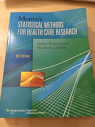 Munros Statistical Methods for Health Care Research 6th Edition